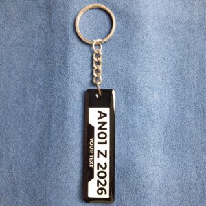 Custom bike number plate keychain